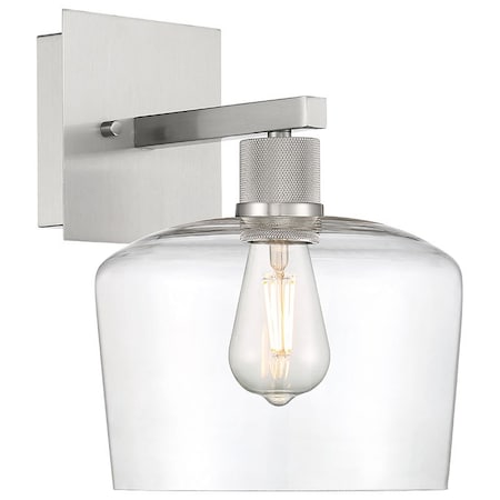 Access Lighting Port Nine Chardonnay, Chardonnay LED Wall Sconce, Brushed Steel Finish, Clear Glass 63144LEDDLP-BS/CLR